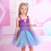 Besondere Anlässe Prinzessin Mädchen Kleine Meerjungfrau Kostüm Tutu Kleid Baby Geburtstagsfeier Kinder Sommerkleidung Mädchen Tüllkleider Kinder Strandkleid x1004