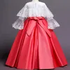 2023 Blanc Rouge Robes De Fille De Fleur Pour Le Mariage Première Sainte Communion Princesse Tulle Dentelle Applique Ourlet Robe De Bal Enfants Graduation Pageant Robes Puffy Baby Party Dress