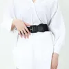 Cinturones Ancho Estiramiento Cintura Moda Con Hebilla Pin Cintura Casual Color Sólido Mujer Decoración Cinturón