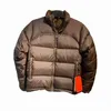 Mens marrom puffer jaqueta jaquetas parkas designer casaco zíper preto com capuz veste mulheres carta impressão inverno esqui curto outerwea279v