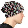 Berets Day Of The Dead Sugar Skull Bonnet Hat Casual Outdoor Skullies Beanies For Men Women Knitting Hats Spring Head Wrap Caps