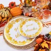 Assiettes en plastique de Thanksgiving 150 pièces, ensembles de vaisselle de Thanksgiving avec Design en érable