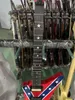 Seltene geformte Gitarre Wash Dime 333 Dimebag Darrell Rebel Confederate Flag Red E-Gitarre Floyd Rose Tremolo Star Inlay Black Hardware