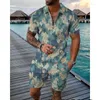 Fatos masculinos verão estilo havaiano camisa polo conjunto chegadas praia casual solto ajuste confortável padrões impressos 3D