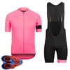 Set di maglie da ciclismo Uomo Rapha Team Pantaloncini con bretelle Set Abbigliamento da bicicletta da corsa Maillot Ciclismo Estate Quick Dry Mtb Abbigliamento da bici Sportswe Dhszo