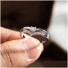 Ringen 2022 Sier Kleur Kubieke Zirkoon Engagement Klassiek Voor Vrouwen Elegant Cadeau Eenvoudige Strass Ring Sieraden Drop Delivery Dhohd
