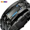 SKMEI Fashion Creative Sport Watch Men Stainless Steel Strap LED Display Watches 5Bar Waterproof Digital Watch reloj hombre 0926296r