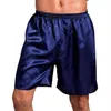 Underbyxor stor storlek 5xl satin män boxare sexiga underkläder bekväm fast färg cool sommarmens sömnkläder shorts hombre cuecas255f