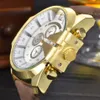 Armbandsur 2021 Mens Watches Top Brand Xi Leather Band Fashion Luxury Big Face Casual Quartz Wrist Watch Reloj Hombre Grande Mod294d