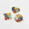 18st Emalj Autism Pendant Drop Oil Charms Färgglada smycken som gör DIY Handgjort Craft Puzzle Piece For Armband örhängen gåva DIY256K