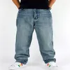 2015 New Fashion Popolare pantaloni da skateboard jeans larghi Street dance Pantaloni da uomo Hip Hop per il tempo libero Pantaloni di grandi dimensioni 30-46 -028250l