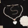 Correntes 2021 jóias de luxo em forma de coração colar de pérola para mulheres top de alta qualidade designer doce menina presente trend2785