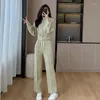 Women's Two Piece Pants Autumn Vintage Hooded Cardigan Sweater Leg Set Solid Casual Short Straight Pant