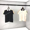 21SS男性印刷されたTシャツポロスデザイナー反射テープ水彩服メンズシャツタグルーススタイルブラックホワイト06262m