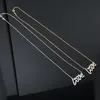 Novo designer de moda colar rosa ouro prata carta diamante colares para mulheres designer jóias presente
