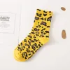 Женские носки, модные детские носки с леопардовым принтом, корейская версия, средние хлопковые носки, модные, чистые