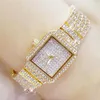 Wristwatches 2021 Ladies Crystal Watch Women Rhinestone Watches Lady Diamond Stone Dress Stainless Steel Bracelet Wristwatch227Q