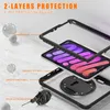 Heavy Duty Hybrid Armor voor iPad Mini 6 8,3 inch Mini6 met verstelbare nylon schouder roterende handriembeugel volledige dekking