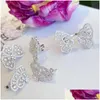 Anelli Uilz Vintage carino farfalla di cristallo per le donne Zircone gioielli di lusso per feste Accessori regalo Anello di consegna a goccia aperta regolabile Dhjxq