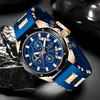 LIGE mode hommes montres haut de gamme de luxe Silicone Sport montre hommes Quartz Date horloge étanche montre-bracelet chronographe 210804266y