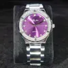 Montres-bracelets Missfox Platinum Purple Cadran Dames Montre Voyage Party Pograph Montres Femme Cadeau Acier inoxydable Étanche Femmes Wr3198