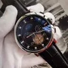 Reloj de lujo de la mejor marca suiza Movimiento automático Relojes de cuerda automática Reloj de cuero real MoonPhase Tourbillon Gentleman Business Watch312w