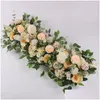 Couronnes de fleurs décoratives 100 cm bricolage mariage fleur arrangement mural fournitures pivoines en soie rose artificielle rangée décor fer arc bac dhlts