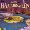 Halloween Round Rug 4ft Area Rug Soft Cute Pumpkin Black Cat Bat 4 Round Circle Carpet Holiday Party Kitchen Entryway Bedroom Living Room