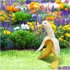 Garden Decorations Banana Duck Creative Dectures Scptures Yard Vintage Gardening Art Knäckande Peeled Home Statyes Crafts Drop Delivery DHW76