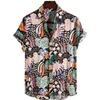 Men's Casual Shirts Hawaiian Striped Cotton Beach Wear Short Sleeved Ropa Clothing For Men