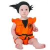 Speciella tillfällen Baby Boys Sun Wu Kong Goku Costume Cosplay Rompers Jumpsuit för spädbarns småbarn Short Summer Halloween Birthday Party Fancy Dress X1004