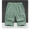 Men's Shorts Plus Size M-7XL 8XL Summer Cargo Short Men Outdoor Casual Elastic Waist Knee Length Patchwork Color Mens Many Pockets