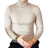 Kvinnors tröjor Autumn Winter Men's Turtleneck Pullovers Varma fast färgtröja Slim Pullover Men Sticked tröja Hög hals Tjock Knitwearl231004