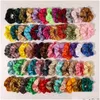 Outra decoração de casa 60 cores vintage cabelo scrunchies stretchy cetim scrunchie pacote mulheres elásticos meninas headwear gravatas de borracha lisa m dhfaz