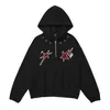 Half Zipper Hoodie Embroidery Star Pullover Hooded Sweatshirt Streetwear 2023 Men Harajuku Fashion Punk Loose Hoodies