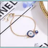 Charm Turkish Blue Crystal Evil Eye Armband för kvinnor Handgjorda guldkedjor Lucky Armband Woman Jewelry 2873631 TMMTA JMXCO DROP323I