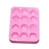 Cake Tools 12-Cavity Flower Silicone Chocolate Mold DIY Handmade Soap Form Molds Candy Bar Fondant For Decorating253u