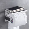 Portarrollos de papel higiénico Portarrollos de papel higiénico con estante para teléfono Cromo pulido SUS 304 Accesorios de baño de acero inoxidable Dispensador de rollos de pañuelos Almacenamiento 230927