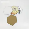Posavasos de sublimación para regalo personalizado Posavasos de MDF para sublimación de tinte Forma hexagonal Impresión por transferencia en caliente Consumibles en blanco 8DM-010-D