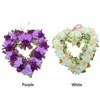 Decorative Flowers Wreaths 22Cm Heart-Shape Artificial Wreath Wedding Party Hanging Flower Bar Home Decor Heart Shape Garden Ornam Otsl5