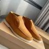 Newst loro schoenen Designer schoenen LP loafers Open Walk Zomer Flats loro piano Mocassins Rubberen zool Gentleman Party Walking Low Top Suède Rundleer met doosZF8F