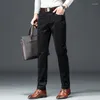 Męskie spodnie jesienne zima 8 kolorów grube corduroy biznesowy rozciąganie swobodna męska marka odzieży niebieska khaki brązowa