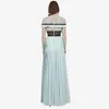 HMA Spring High Quality Pleated Split Designer Runway Women Long Sleeve Maxi Dresses Self-Portrait Dress Y200805234F