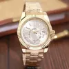 Wristwatches Drop 2021 Luxury Watch Top Brand Fashion Sky-Watch Date Men Quartz Gold Role Male Wristwatch 30M Waterproof278D