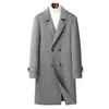 Mannen Blends Heren Winter Pea Coat Klassieke Notched Revers Double Breasted Trench 2023 Fashion Casual Gemengde Windjack Homme 231005