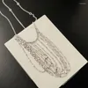 Kedjor Kinel 925 Sterling Silver Original Certifierad Tassel Long Pendant Necklace For Women Simple Fashion Korean smycken Tillbehör