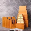 Orange Gift Box Draw String V Kisten Stofftuch ausstellen Modegürtel Schal Tasche Schmuck Halskette Armband Ohrring Schlüsselbund Penda318v