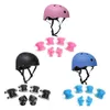 Casques de ski Équipement de protection sportive de sécurité pour enfants Genouillères coudières avec casque Protège-poignets d'équitation Résistant aux chocs 7 en 1 Accessoires de sport 231005