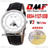 OMF Villeret Funzione complicata A6554 Orologio automatico da uomo V3 40mm 6654-1127-55B Cassa in acciaio Quadrante bianco Argento Marcatori romani Blac212c