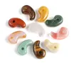 Pendant Necklaces 10 Pcs Natural Stone Pendants Comma Shape Random Healing Crystal Agate Beads For Jewelry Making Necklace